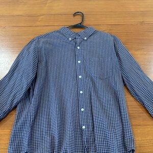 J. Crew Navy and Black Plaid Men's Shirt